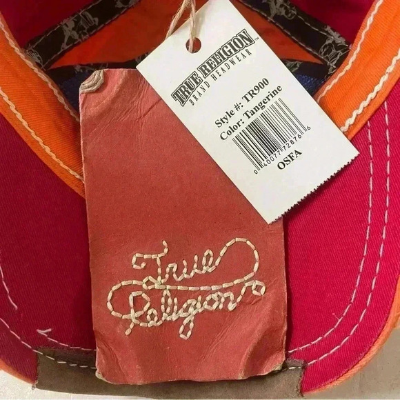 True Religion Bandana Distressed Embroidered Baseball Trucker Hat Cap NWT - Picture 5 of 12